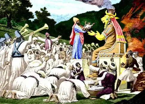Sacrifice of a child to the god Moloc