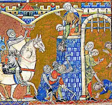 The inhabitants of Abel-Beth-Maacah deliver Sheba's head